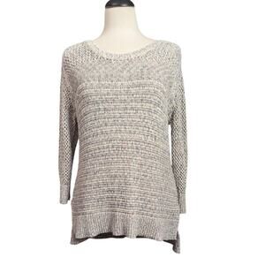 New York & Company Women's Large Pink & Blue Loose Knit 3/4 Sleeve Sweater